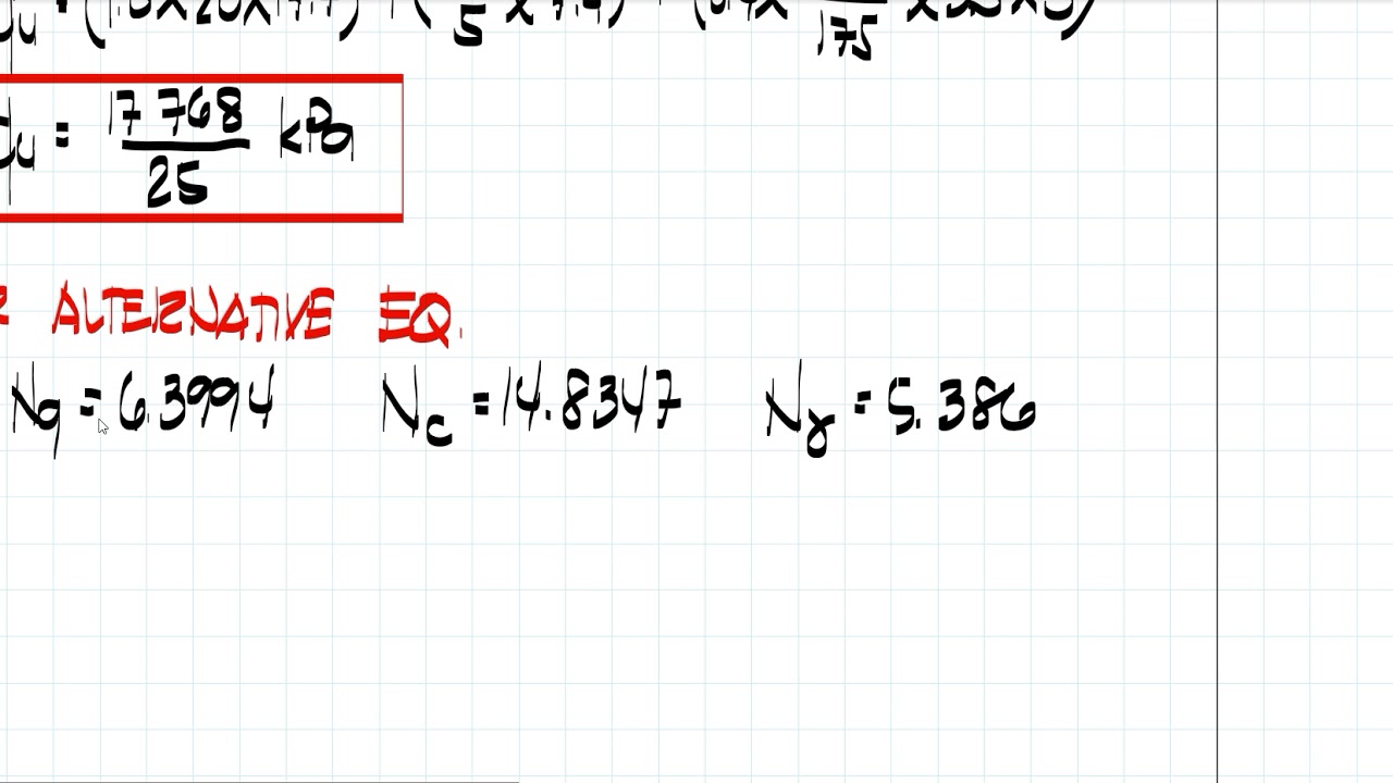 Ultimate Bearing Capacity for Shallow Foundation (Sample Problem) Part 2