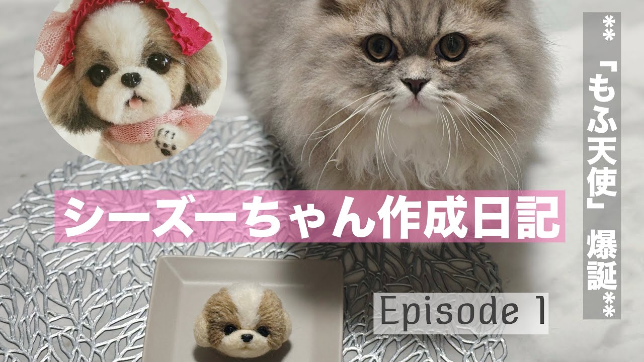 羊毛フェルト＊シーズーちゃん制作日記｜Episode 1＊ふんわりチクチクスタート！　#羊毛フェルト #シーズー #ゆにもふ