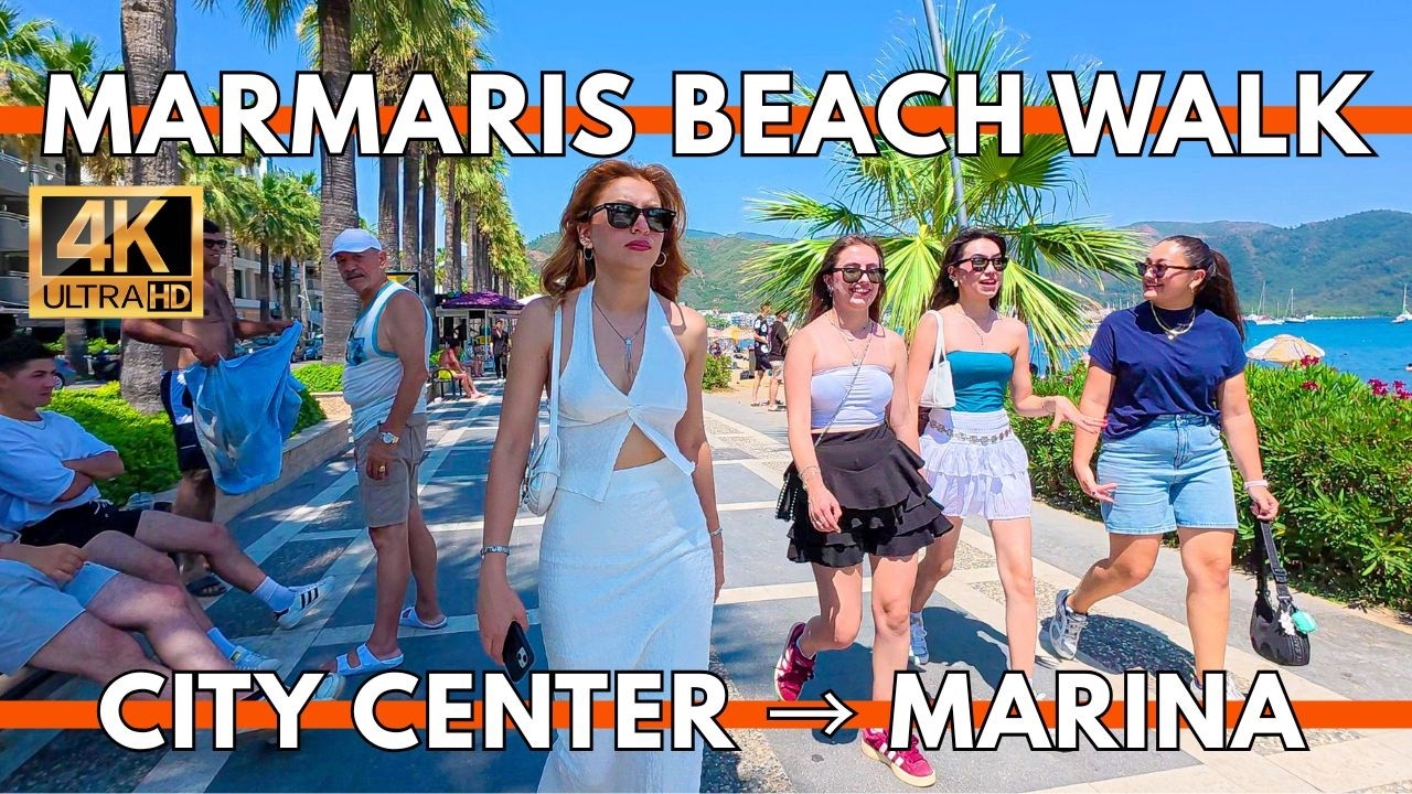 Marmaris Turkey 4K Walking Tour (2025) | City Center → Marina | Beachside Real Life
