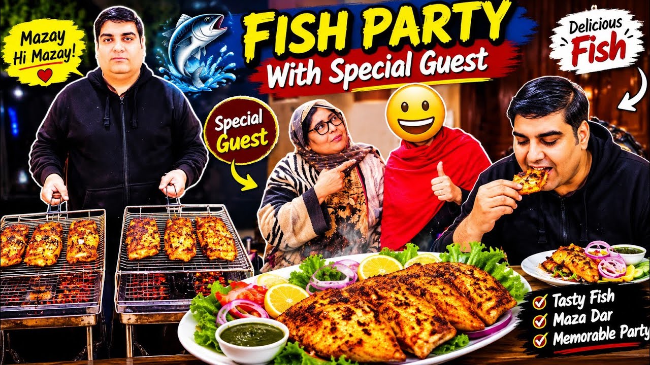 Fish🐟 Party per Konsay Special Guest🙂 Aye l Bbq Party l Family Vlog l Wuz Brothers
