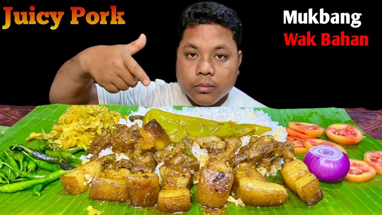 Delicious Juicy Pork Mukbang (Wak Bahan) With Rice ||