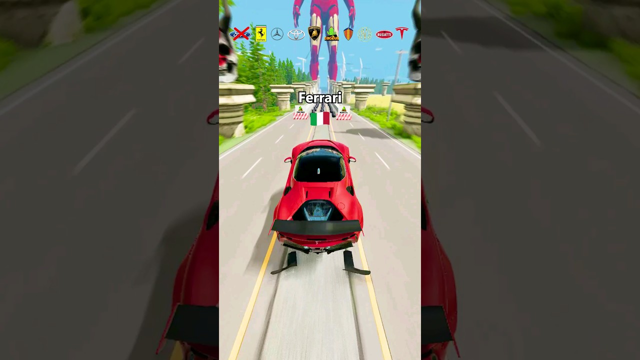 Cars vs Barriers 🚘 BeamNG.drive #beamngdrive #simulator #shorts