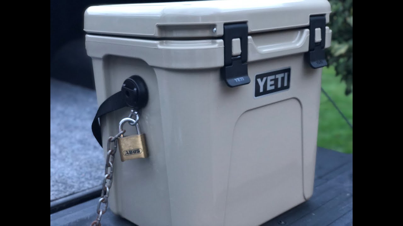 Secure a Yeti Roadie 24 cooler to add a lock, DIY, No drilling (very basic security)