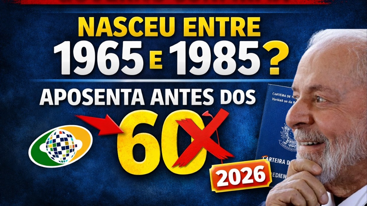 QUEM NASCEU ENTRE 1965 E 1985 PODE SE APOSENTAR ANTES DOS 60 ANOS EM 2026 - GOVERNO CONFIRMA LEI