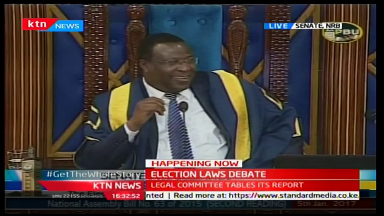 Senator James Orengo gives a passionate speech during the special electoral laws' senate sitting