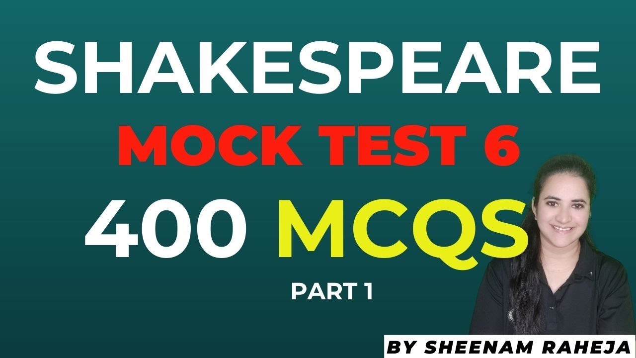 06 MOCK TEST, 400 Q part 1 ,WILLIAM SHAKESPEARE #mastercadreenglish #uppgt#uptgt #emrs2023 #dsssbpgt