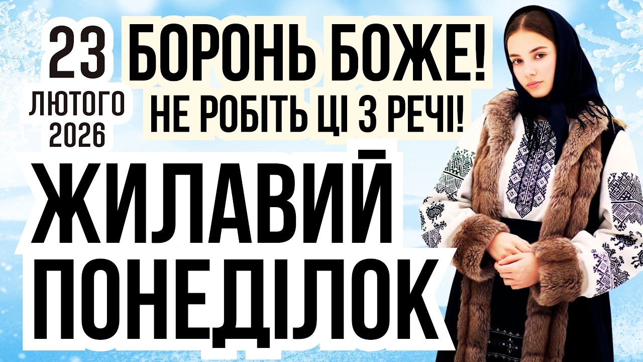 ЖИЛАВИЙ ПОНЕДІЛОК 2026. Яке сьогодні свято і що не можна робити 23 лютого 2026. У кого іменини