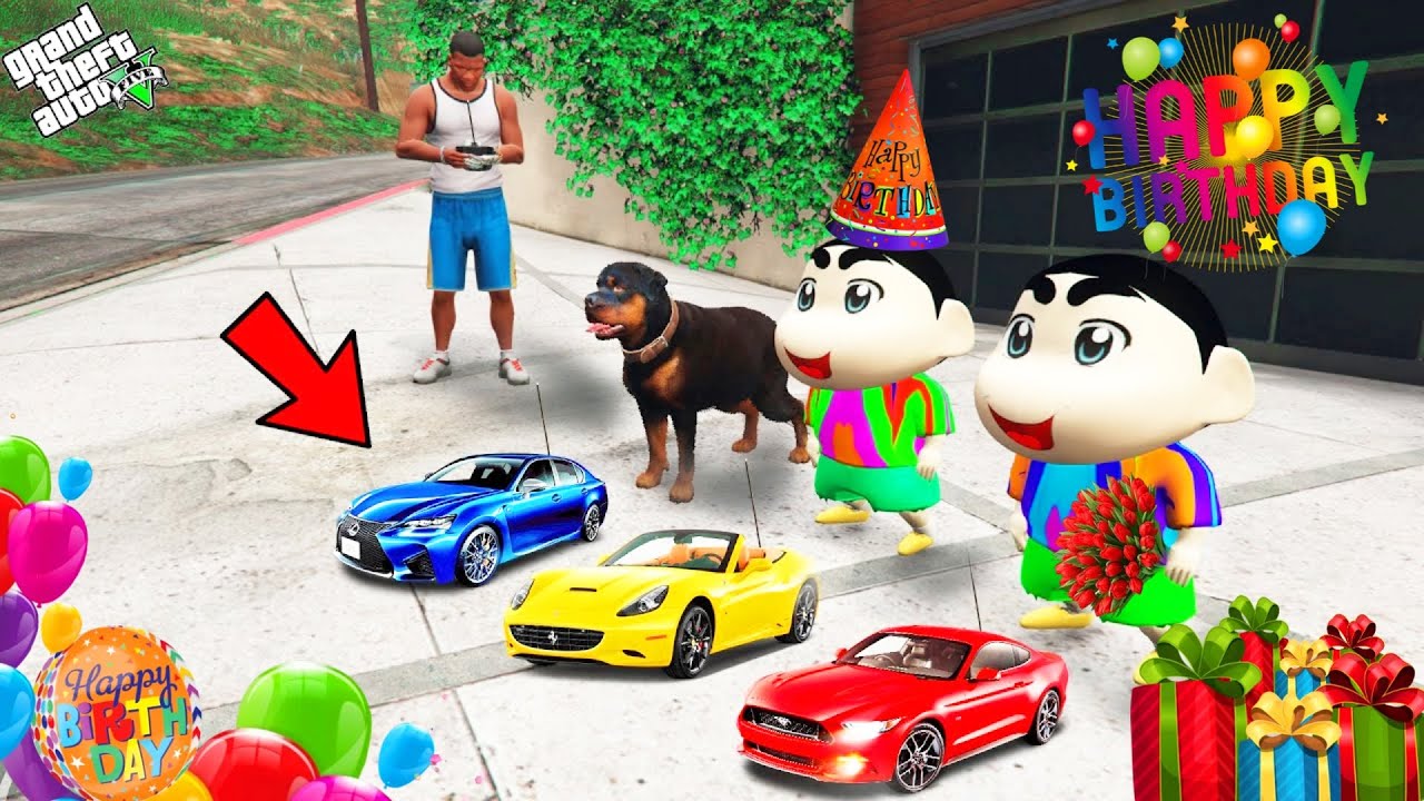 Franklin Celebration Shinchan Birthday and Buy Mini RC Race Car Gifted in GTA 5 ! (GTA 5 Mods)