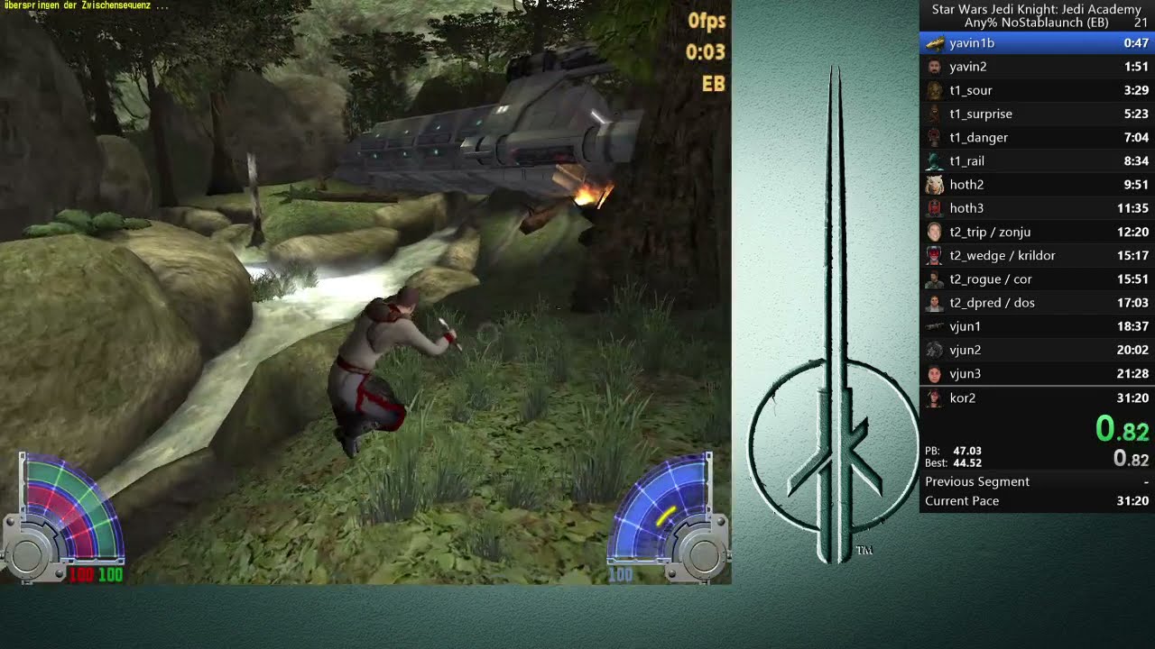 SW:JK -Jedi Academy Any% no Stablaunch Speedrun in 31:08 (EB)