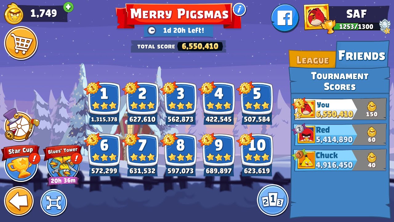 Angry Birds Friends. Merry Pigsmas (30.12.2023). All levels 3 stars. Passage from Sergey Fetisov
