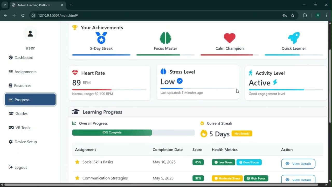 NeuroAssist - Autism Friendly Learning Platform