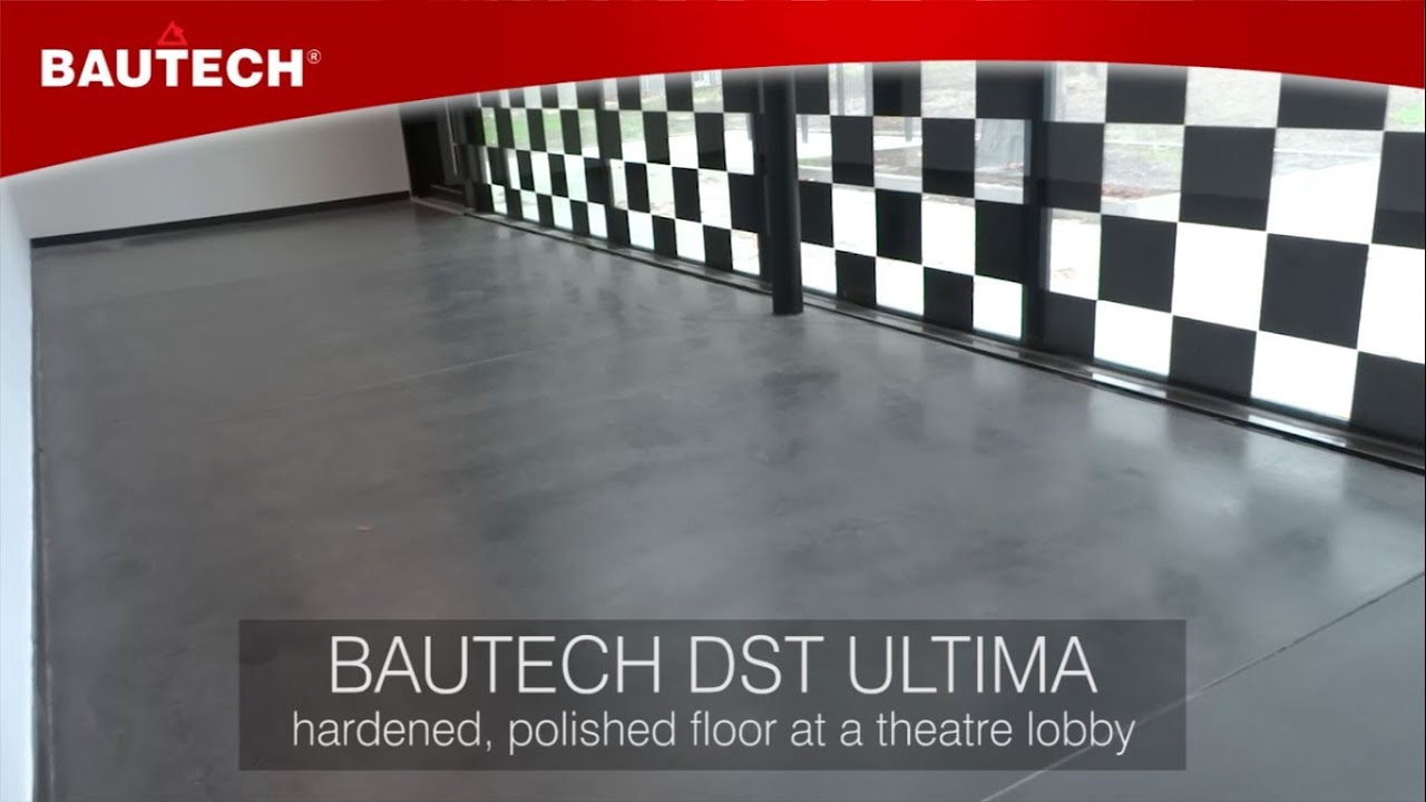 Polished concrete flooring at a theatre lobby | Bautech