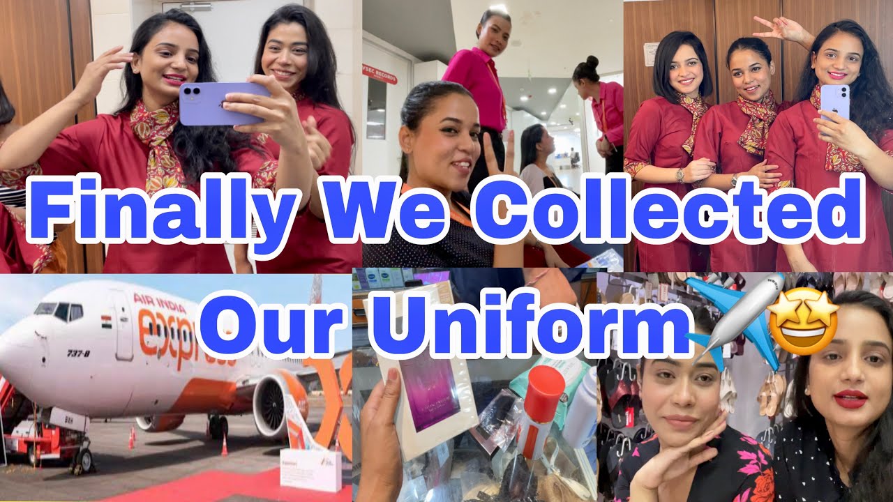 We went to collect our uniform 🥹✈️|| Air india express grooming guidline #cabincrewlife #airlines