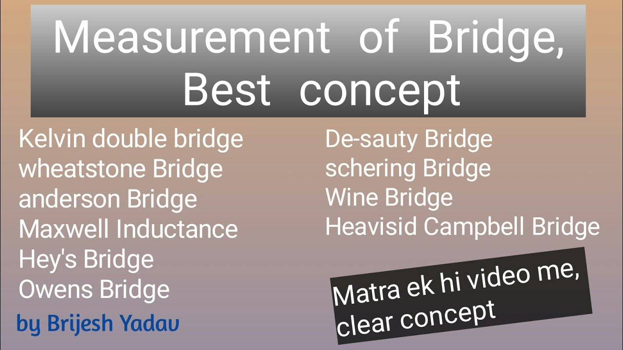 electrical instrument and Measurement,Measurement of Bridge,/#Brijesh_Yadav
