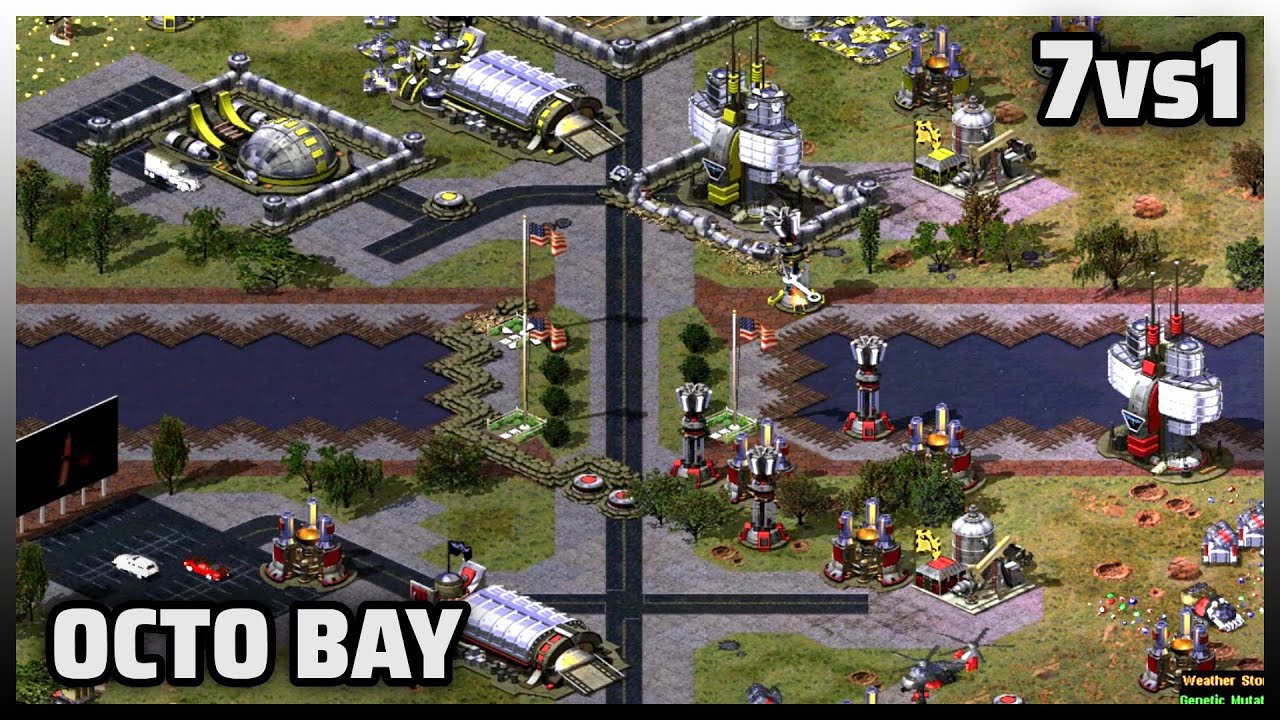 Red Alert 2 | Octo Bay | (7 vs 1 + Superweapons)