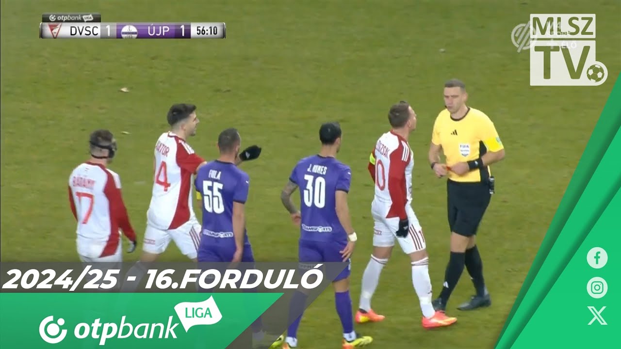 DVSC – Újpest FC | 1-2 | (0-1) | OTP Bank Liga | 16. forduló | MLSZTV