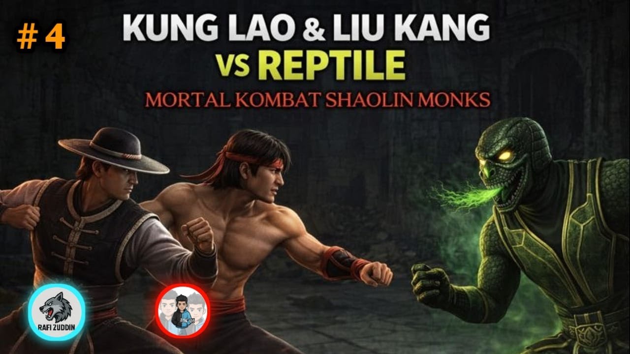 DUEL GILA! LIU KANG & KUNG LAO VS REPTILE BERSAMA@rafizuddin1416 |MORTAL KOMBAT SHAOLIN MONKS #4