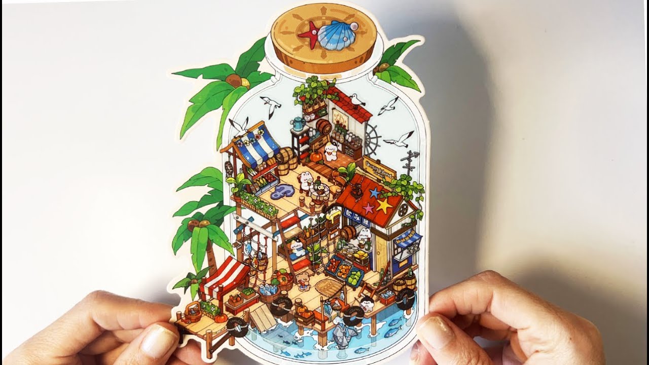 DIY an underwater vegetable market | [ASMR] scene stickers #999