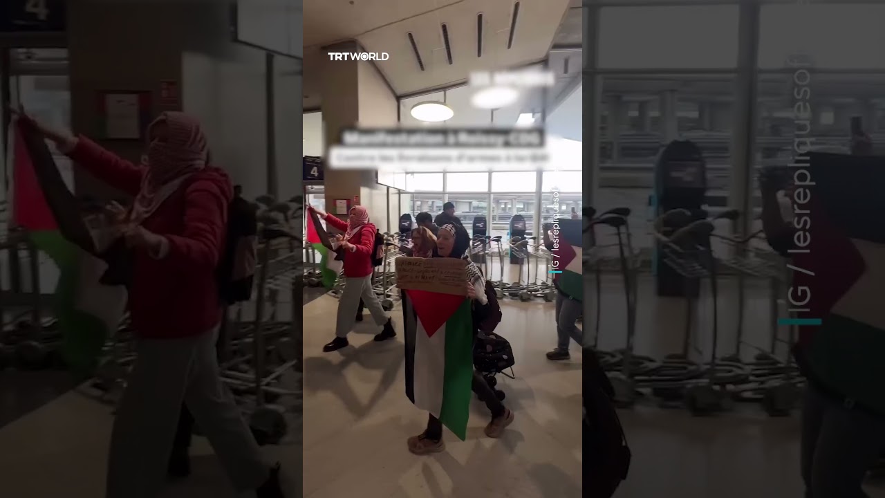Protest at Roissy-CDG to halt weapons shipments to Israel
