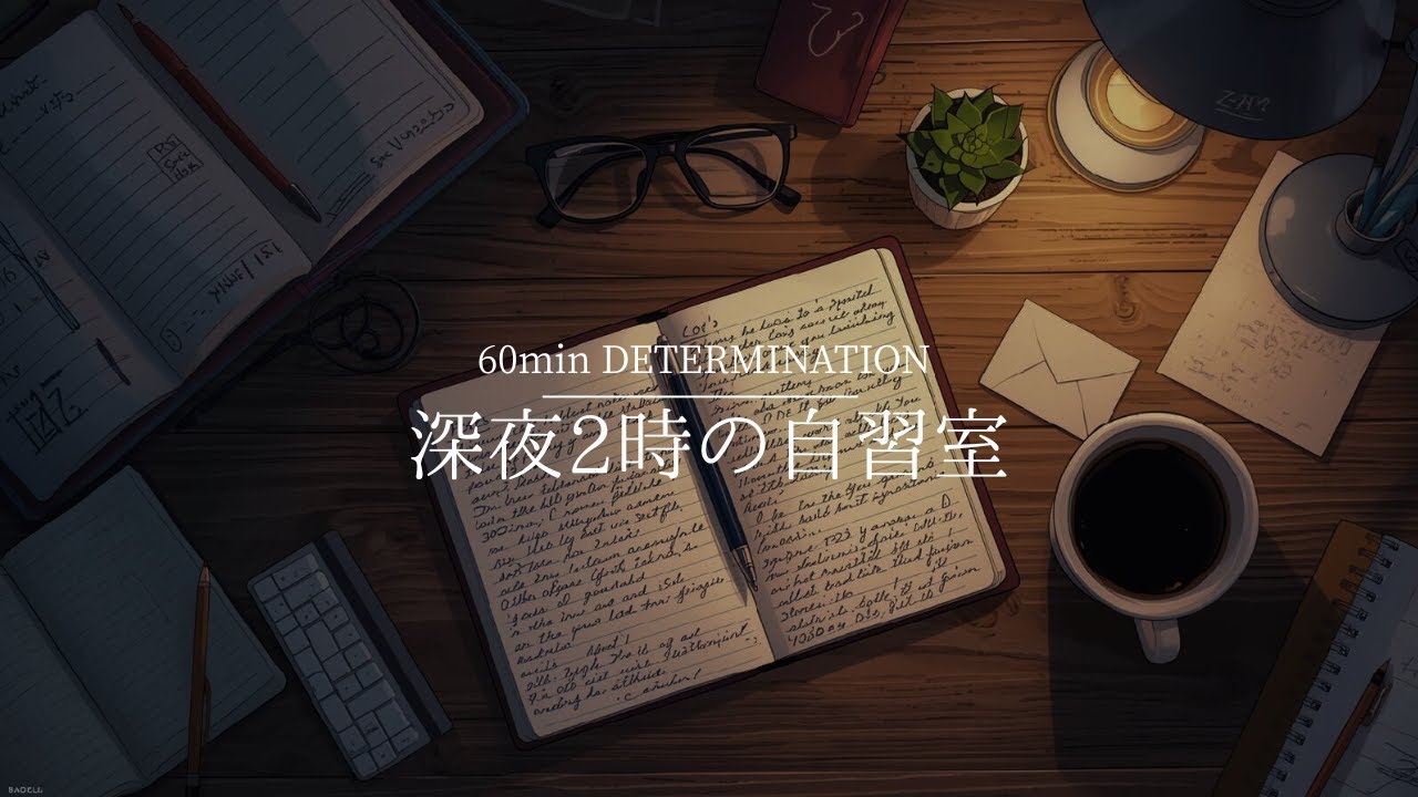 【スマホ封印】1時間でノルマを終わらせる。集中力を高める60分勉強タイマー｜深夜2時の自習室📚🌙