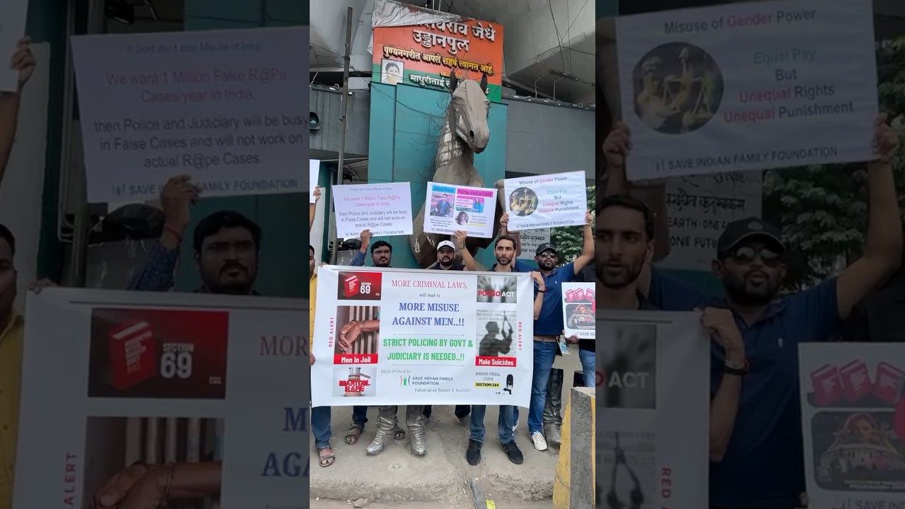 Men’s activists gathered at Pune,to protest against gender war against Men by society,govt,judiciary