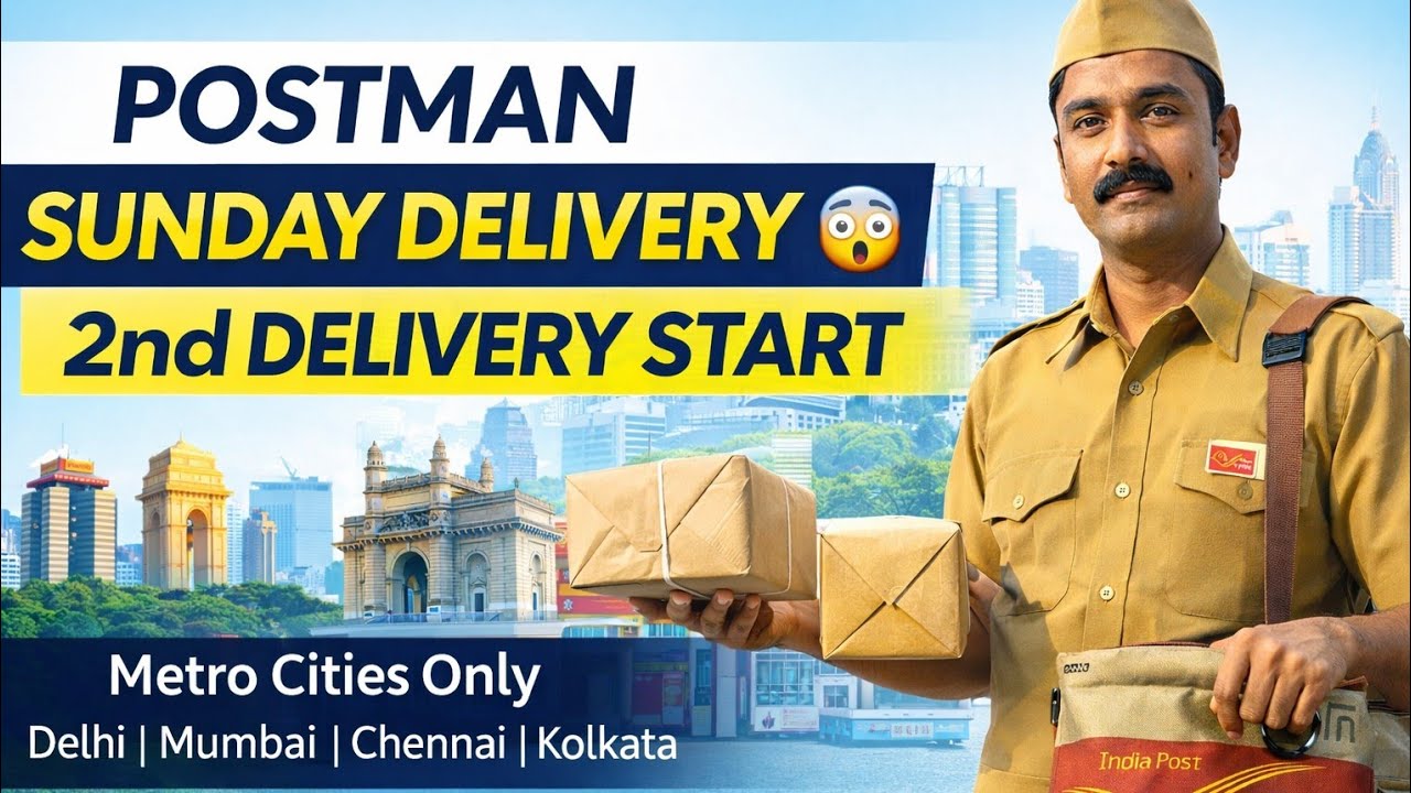 Postman & GDS Sunday Delivery Start 😲 | 2nd Delivery System | India Post Metro Update