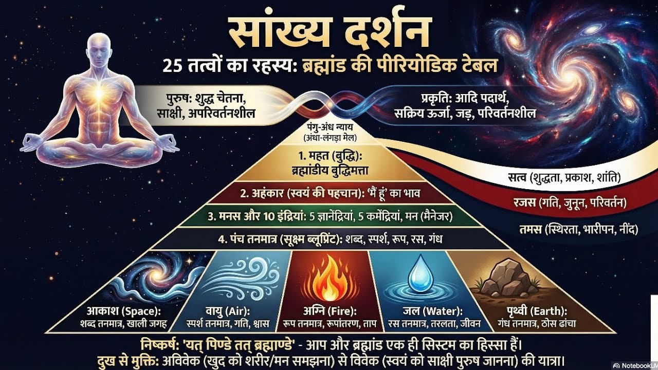 सांख्य दर्शन: 25 तत्वों का ब्रह्मांडीय विज्ञान : periodic table of Universe 