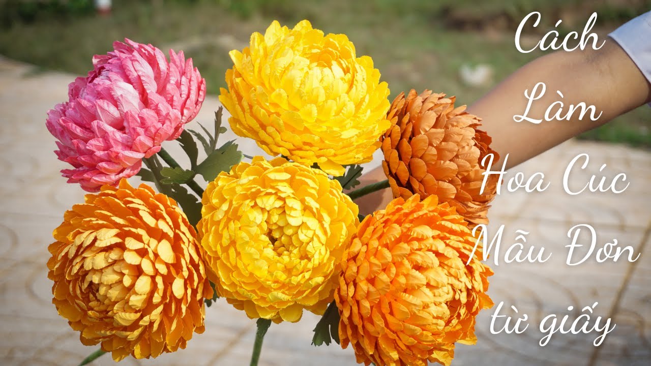 Hướng Dẫn Làm Hoa Cúc Mẫu Đơn Bằng Giấy /oaihuong handmade