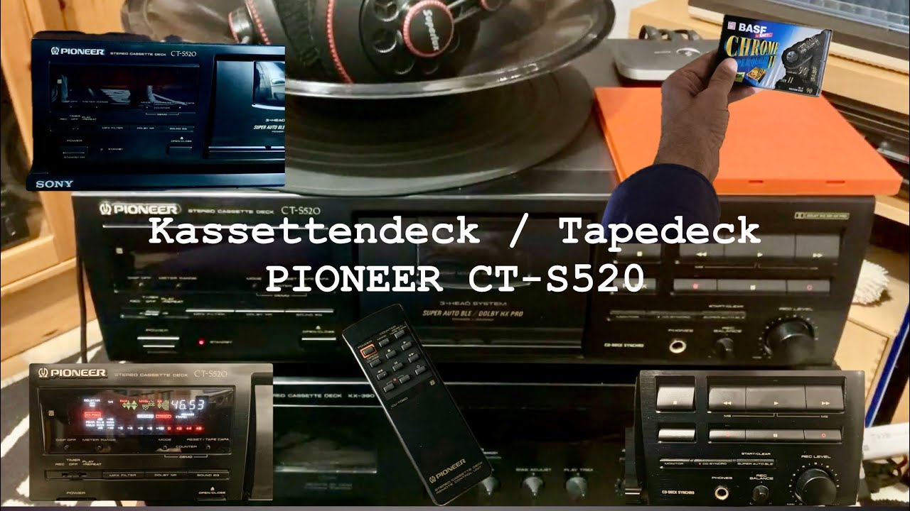 Pioneer CT-S520 - Kassettendeck / Tapedeck - 3-Kopfdeck mit Super-Auto BLE / FLEX / Fernbedienung