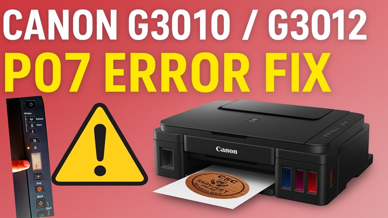 Canon G3010 / G3012 P07 Error Fix | Ink Absorber Full Error Reset | Printer Repair Guide in Hindi