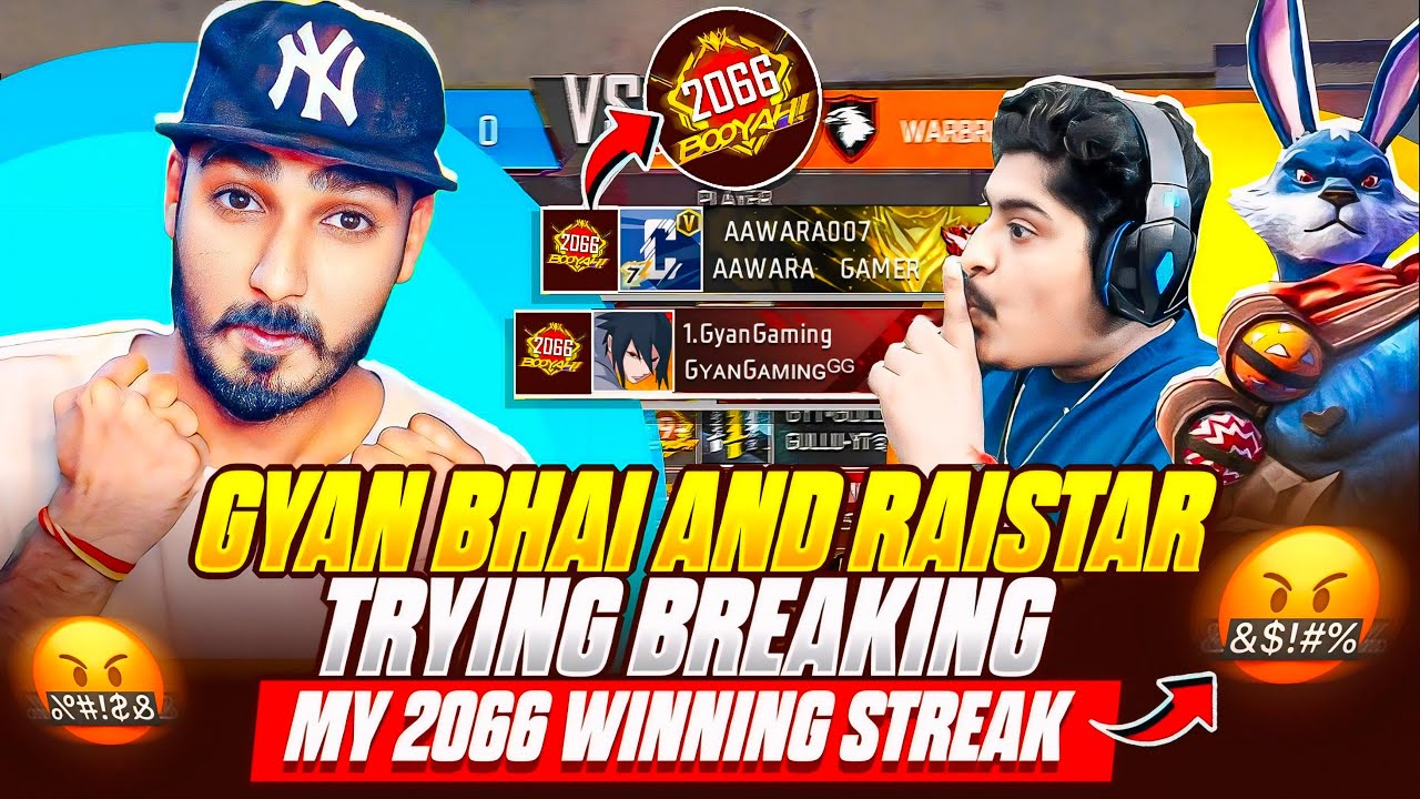 Gyan Gaming And RaiStar Breaking World Highest 2066 Winning Streak 😲 Garena Free Fire