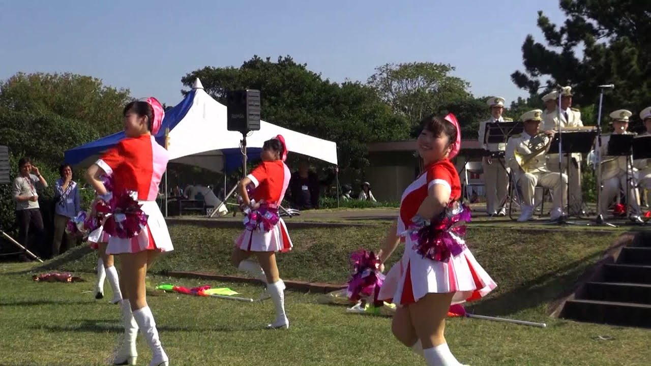 福岡市消防音楽隊ｶﾗｰｶﾞｰﾄﾞ隊ﾌﾗｸﾞ技4海ノ中道海浜公園