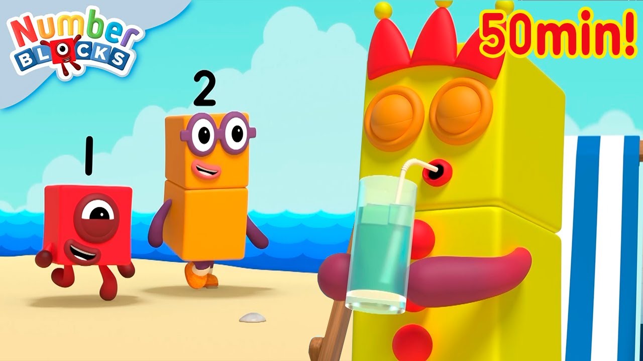 Numberblocks em Português Brasil | Episódios completos | Aprenda a contar no verão 🌊