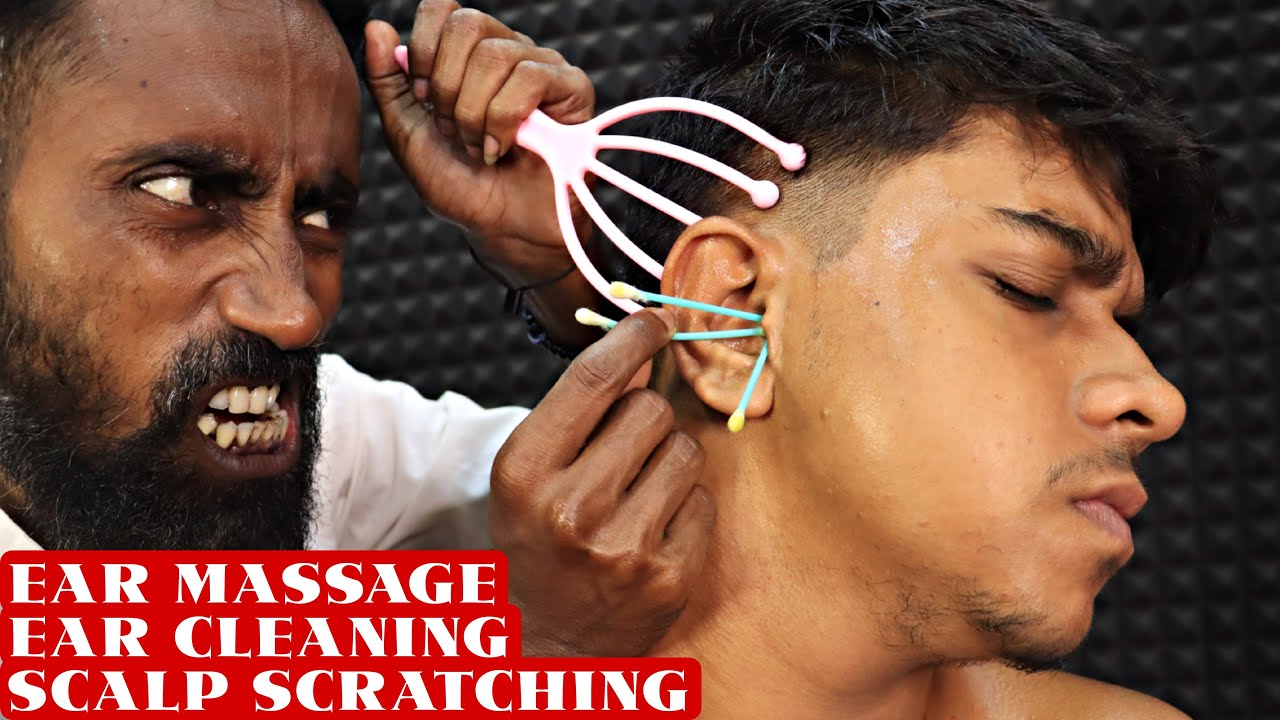 Ear Massage & Ear Cleaning by Master Tapas | Head Massage & Scalp Scratching | Neck Cracking | ASMR
