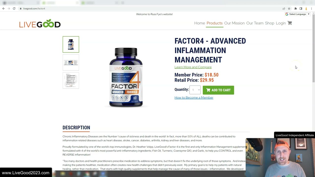 LiveGood | Factor 4 Advanced Formula Review | Inflammation Management