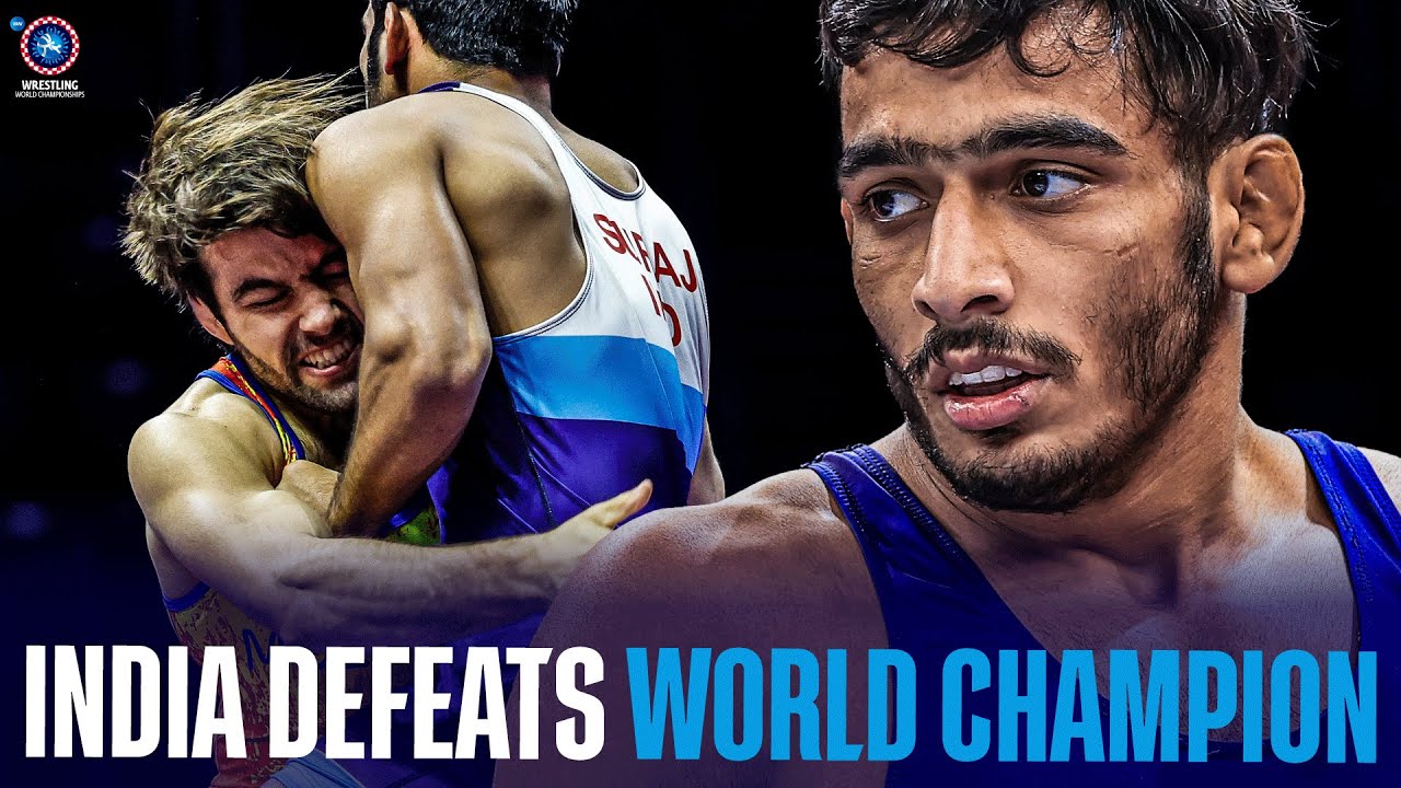 Suraj SURAJ (IND) shocks world champion Victor CIOBANU (MDA)