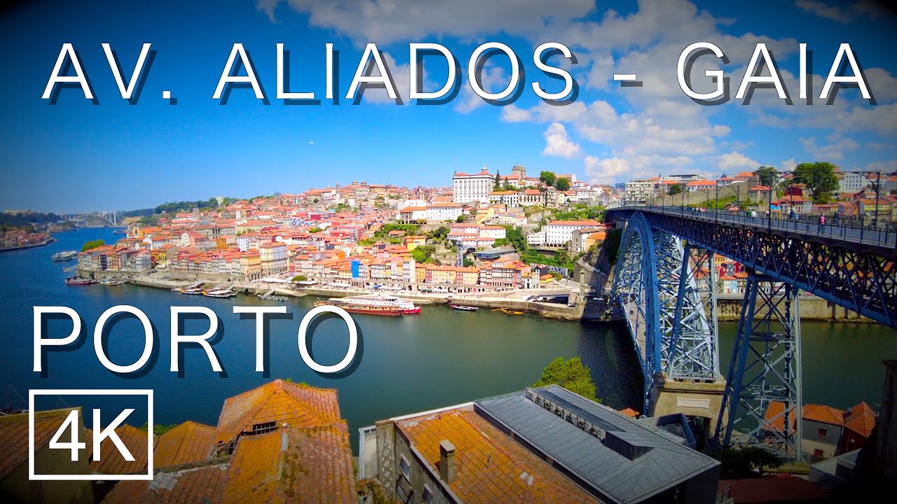 4K Porto, Portugal Walking Tour (4K Ultra HD 60 fps) Av. dos Aliados - Gaia - 2021  Oporto - ASMR