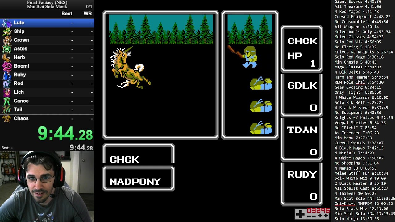 FF1 NES Min Stat Solo Master