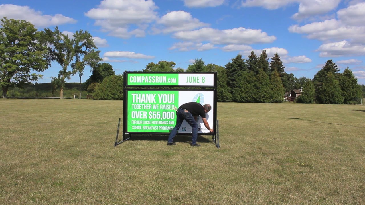 Cana-Mag Mobile Sign Set Up with Full Colour Prints, Changeable Letters and Cut Out Graphics