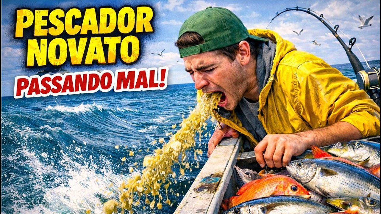 Pescaria de CARNAVAL: levamos dois NOVATOS para o mar e um deles NÃO AGUENTOU!