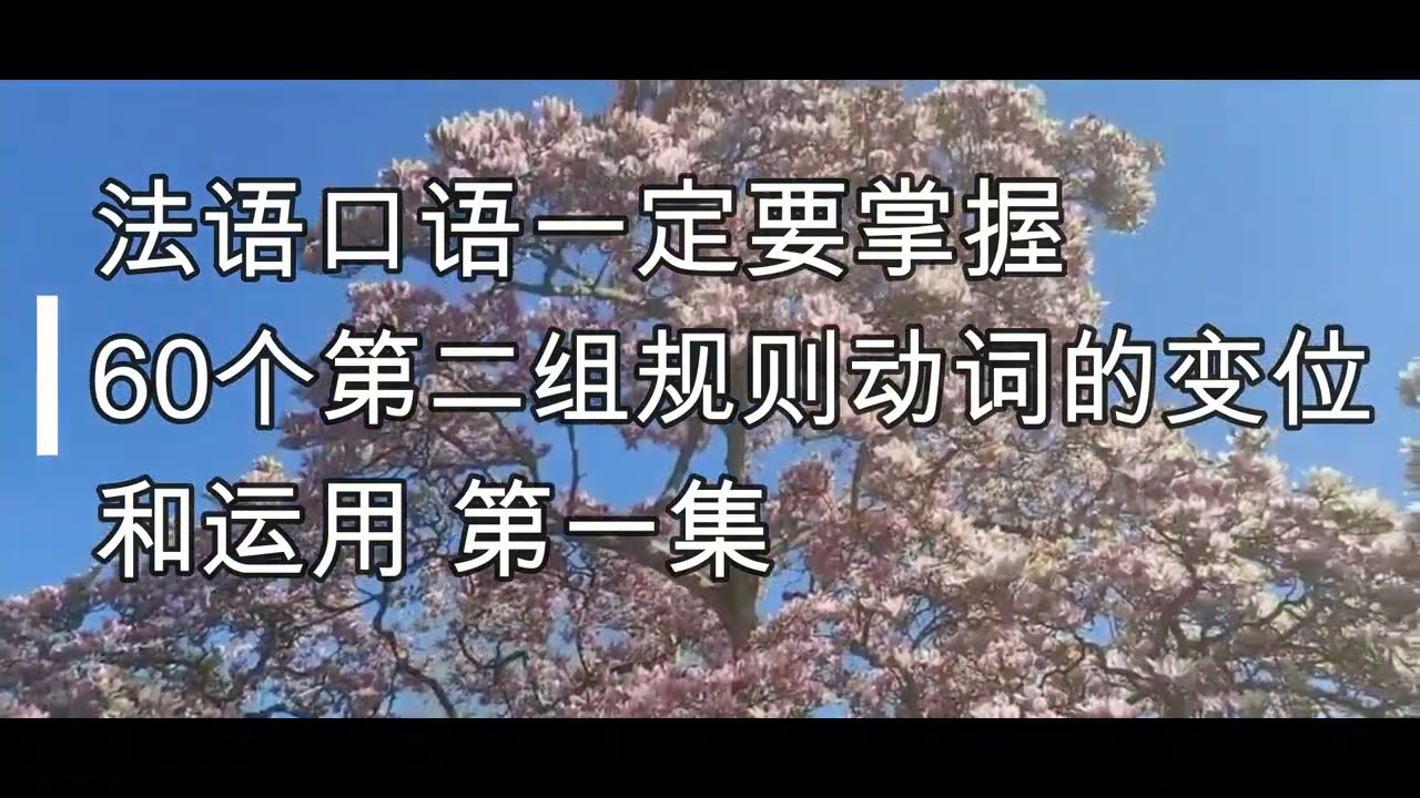 60个第二组规则动词的变位和运用, 第一集, 法语动词变位，法语词汇扩展