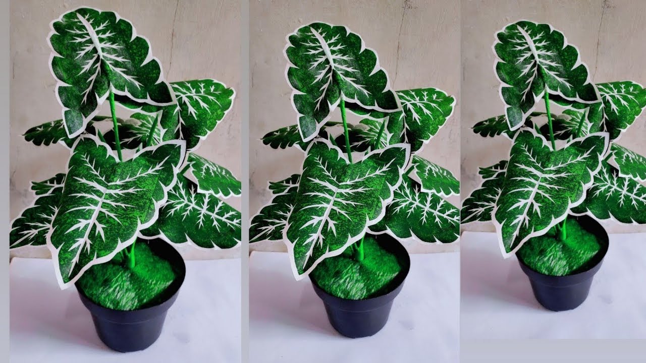 Как сделать растения Caladium Bicolor из полиэтиленового пакета | Цветочные поделки