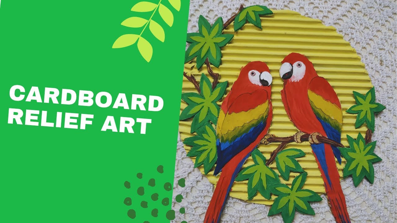 Macaw birds | Cardboard relief art .