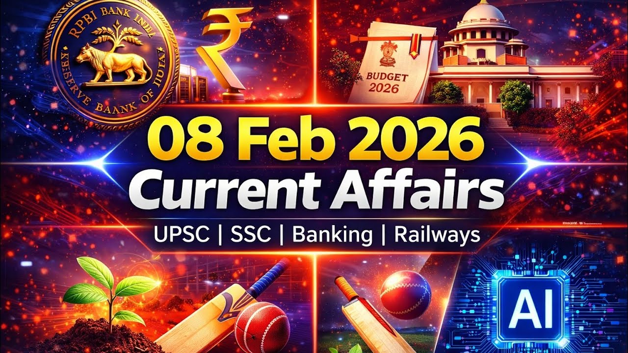 8 February 2026 Current Affairs 🔥 UPSC | SSC | Banking | Railways | Hindi