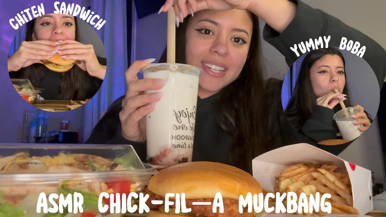 Chick-fil-A Feast & Boba Bliss 🍗🥤 | ASMR Mukbang Sounds for Your Soul