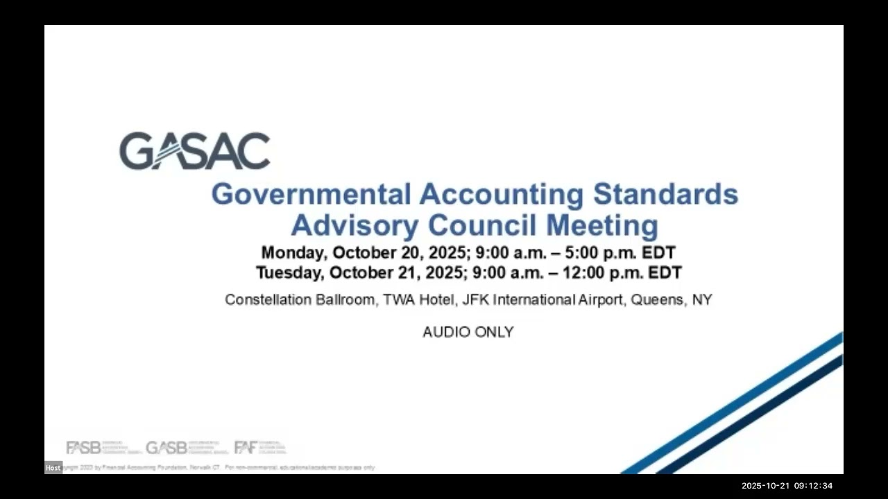 GASAC Meeting - Tuesday October 21, 2025