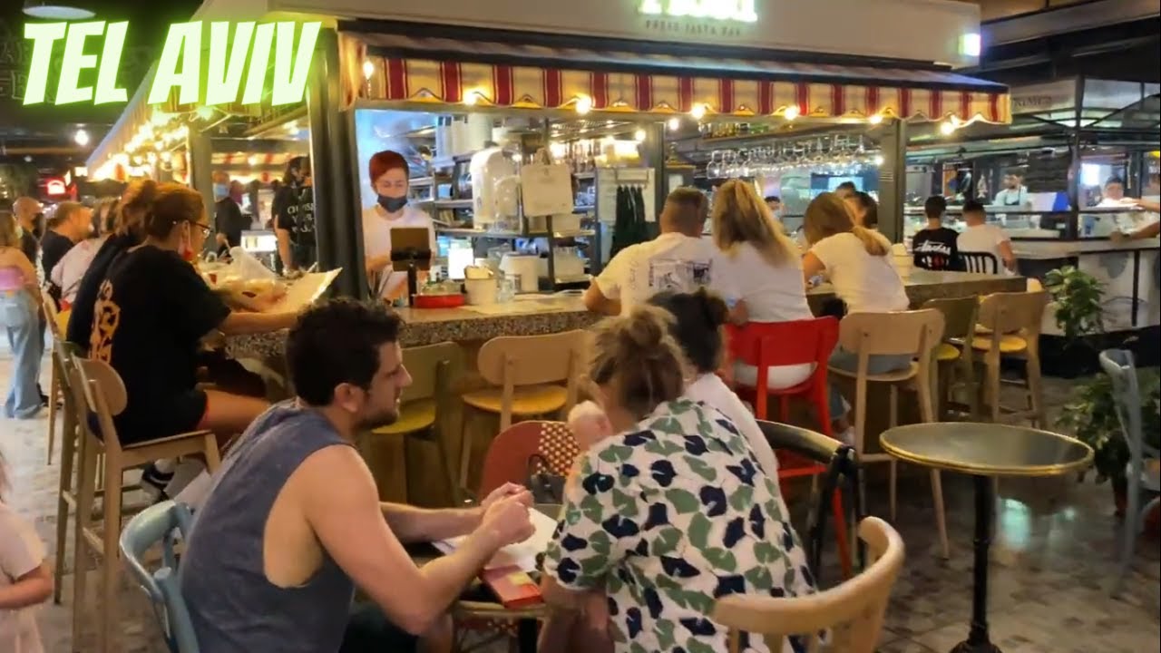 Tel Aviv Israeli Street Food Market - Sarona Market - Walking In Israel - Israel Street Walk