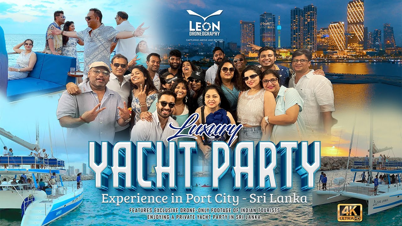 Sunset Vibe | Luxury Yacht PARTY Experience in Sri Lanka Drone Cinematic #colomboportcity #leondrone