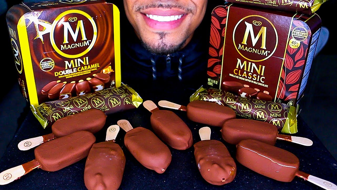 ASMR EATING MAGNUM ICE CREAM MINI BARS *CRUNCHY BIG BITE* MUKBANG NO TALKING