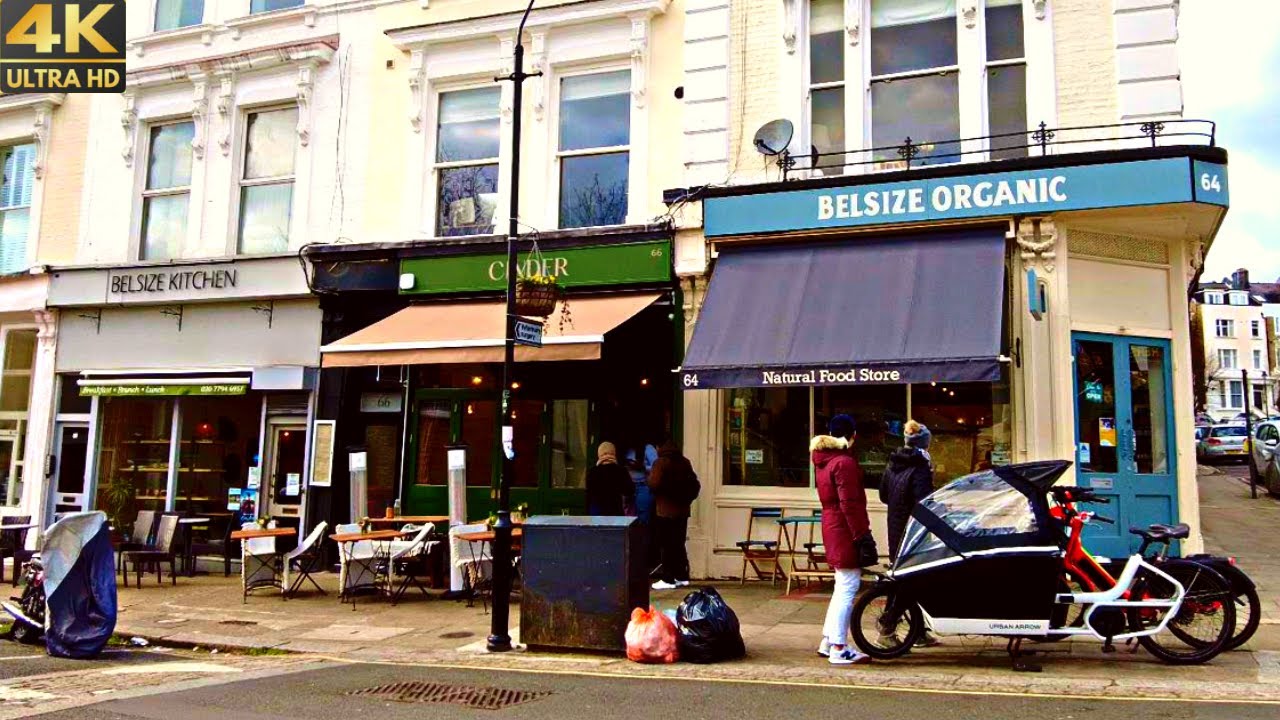 [4K]  London Walk -  📽️  Affluent Haverstock Hill & Belsize Park